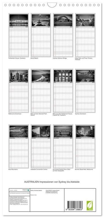 Produktbild: Familienplaner 2027 - AUSTRALIEN Impressionen von Sydney bis Adelaide mit 5 Spalten (Wandkalender, 21 x 45 cm) CALVENDO