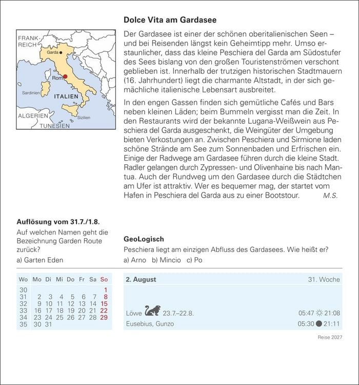 Produktbild: Reise Tagesabrei&szlig;kalender 2027 - Kulturkalender - St&auml;dte, Menschen, Landschaften