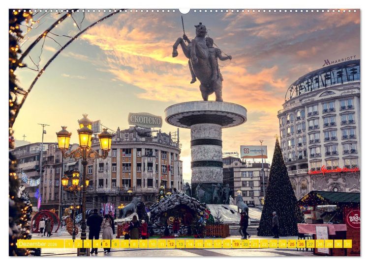 Produktbild: Skopje - Nordmazedoniens &uuml;berraschende Hauptstadt (hochwertiger Premium Wandkalender 2026 DIN A2 quer), Kunstdruck in Hochglanz