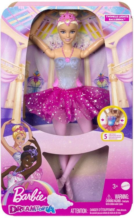 Produktbild: Barbie Dreamtopia Zauberlicht Ballerina (blond), Puppe mit Leucht-Kleid