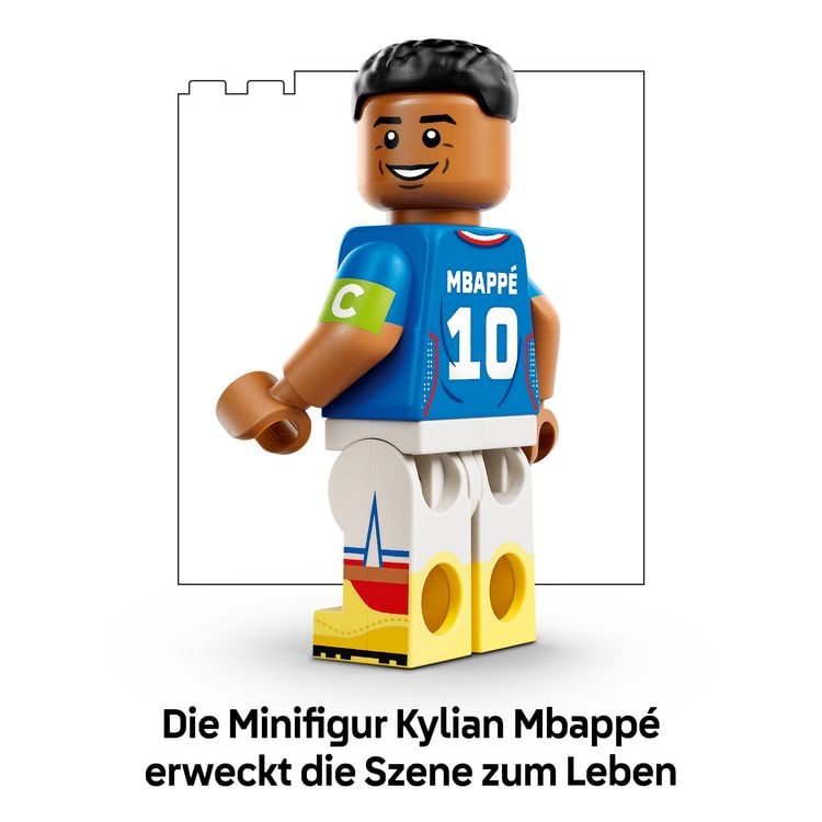 Produktbild: LEGO Editions 43013 Kylian Mbapp&eacute;, Fu&szlig;ball-Highlights, Fu&szlig;ball-Deko; Bauset f&uuml;r Kinder