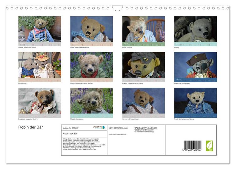 Produktbild: Robin der B&auml;r (Wandkalender 2026 DIN A3 quer), CALVENDO Monatskalender