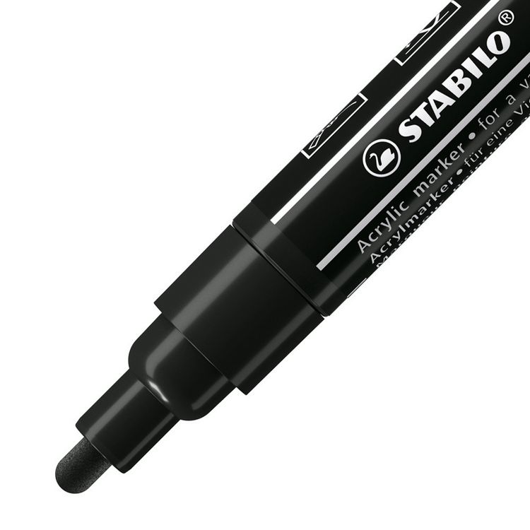 Produktbild: STABILO Acrylmarker, FREE Acrylic T300, Strichbreite 2-3 mm, schwarz