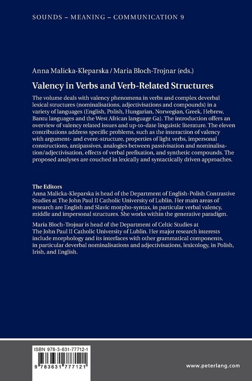 Produktbild: Valency in Verbs and Verb-Related Structures