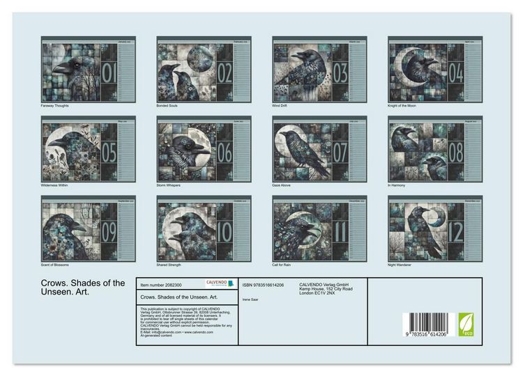 Produktbild: Crows. Shades of the Unseen. Art. (Wall Calendar 2026 DIN A3 landscape), CALVENDO 12 Month Wall Calendar