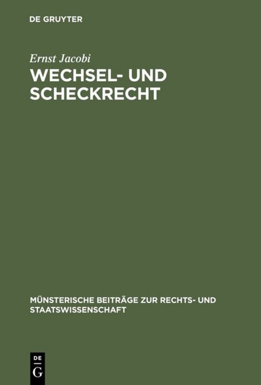 Produktbild: Wechsel- und Scheckrecht