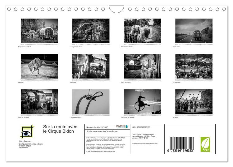 Produktbild: Sur la route avec le Cirque Bidon (Calendrier mural 2026 DIN A4 vertical), CALVENDO calendrier mensuel