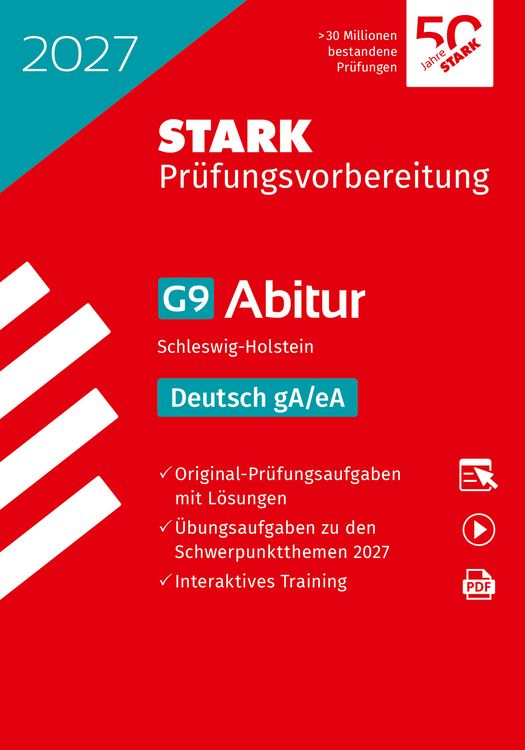 Produktbild: STARK Deutsch gA/eA - Abitur 2027 Schleswig-Holstein - Pr&uuml;fungsvorbereitung