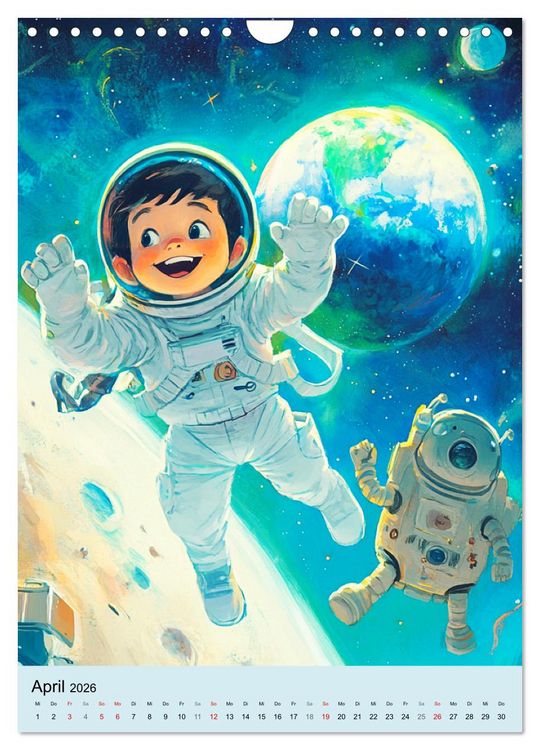 Produktbild: Im Weltall. Manga-Astronauten auf Mission (Wandkalender 2026 DIN A4 hoch), CALVENDO Monatskalender