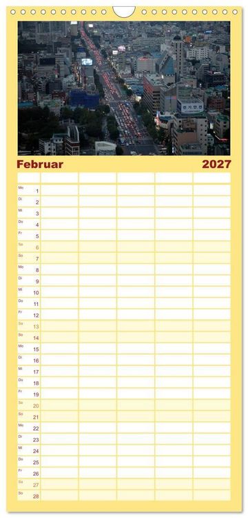 Produktbild: Familienplaner 2027 - Seoul mit 5 Spalten (Wandkalender, 21 x 45 cm) CALVENDO