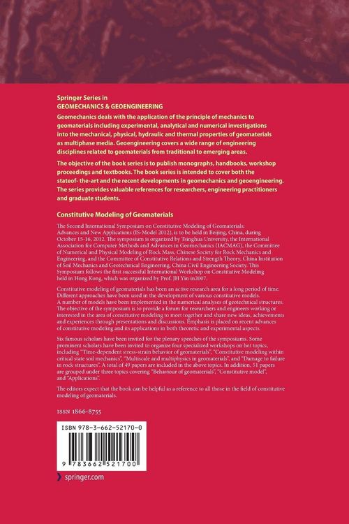 Produktbild: Constitutive Modeling of Geomaterials