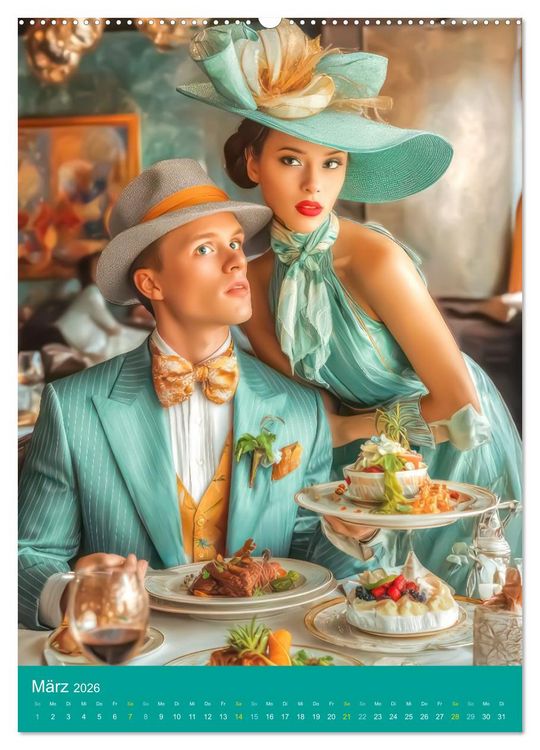 Produktbild: Superreiche - Dandyhafte Eleganz im Retro-Look (Wandkalender 2026 DIN A2 hoch), CALVENDO Monatskalender