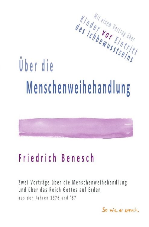 Produktbild: &Uuml;ber die Menschenweihehandlung