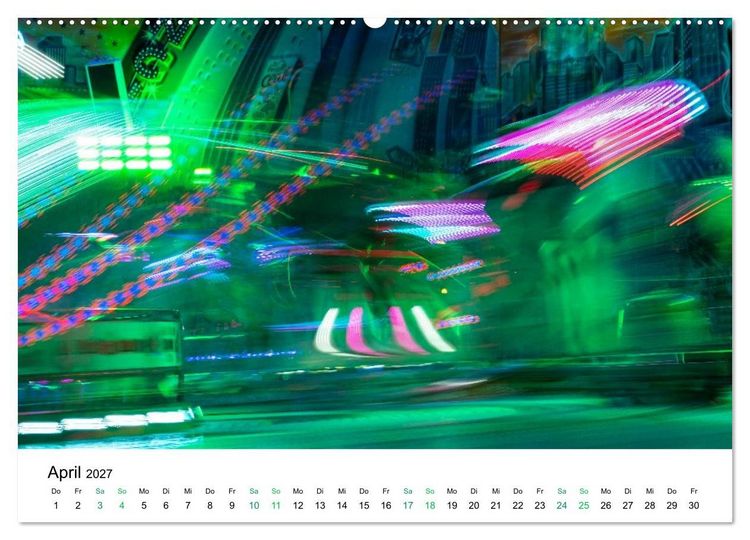 Produktbild: Lichter des Jahrmarkts in Langzeitbelichtung (hochwertiger Premium Wandkalender 2027 DIN A2 quer), Kunstdruck in Hochglanz