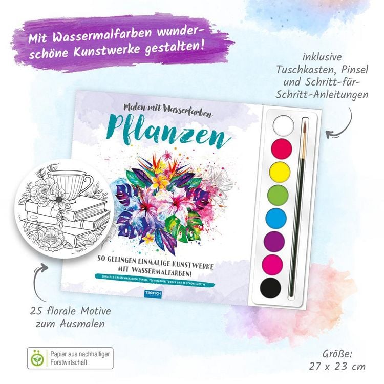 Produktbild: Tr&ouml;tsch Malen mit Wasserfarben Pflanzen