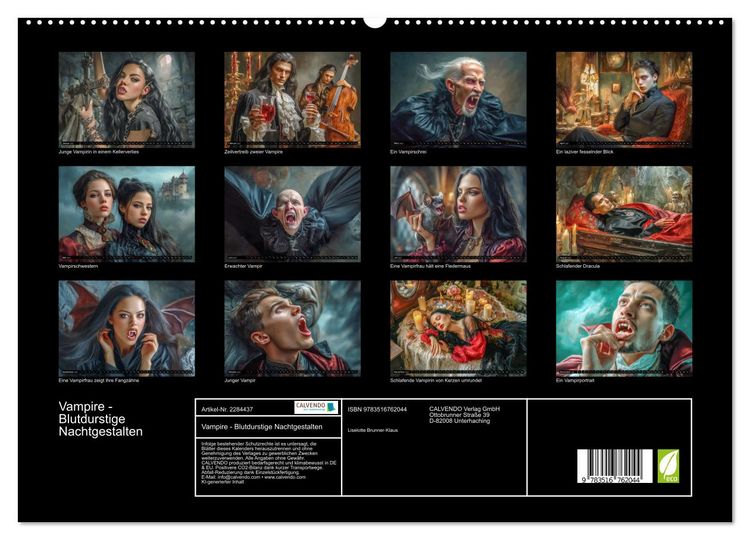 Produktbild: Vampire - Blutdurstige Nachtgestalten (hochwertiger Premium Wandkalender 2027 DIN A2 quer), Kunstdruck in Hochglanz