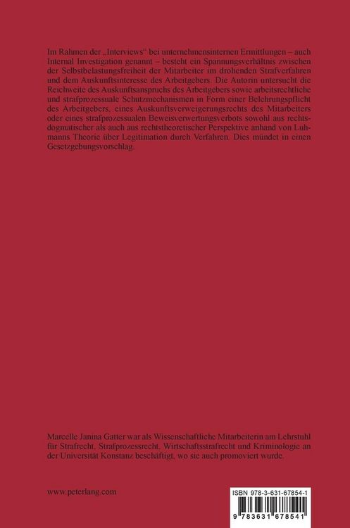 Produktbild: Die Ausgestaltung von Mitarbeiterbefragungen bei unternehmensinternen Ermittlungen und die Selbstbelastungsfreiheit