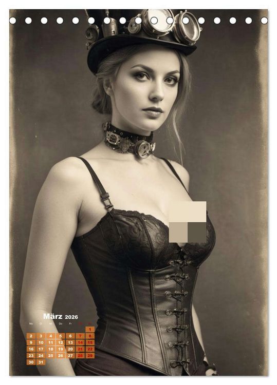 Produktbild: Steampunk erotisch (Tischkalender 2026 DIN A5 hoch), CALVENDO Monatskalender
