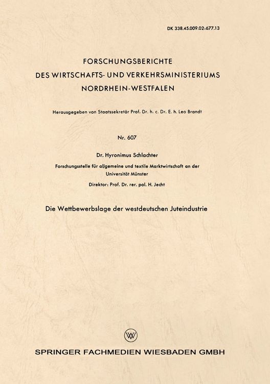 Produktbild: Die Wettbewerbslage der westdeutschen Juteindustrie