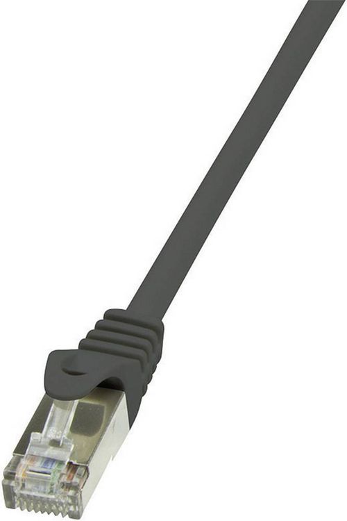 Produktbild: LogiLink CP2063S RJ45 Patchkabel CAT 6 F/UTP 3.00m Schwarz mit Rastnasenschutz 1St.