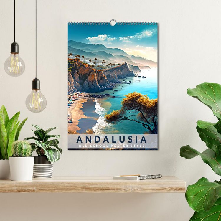 Produktbild: Andalusia - Old School Poster Style (Wall Calendar 2026 DIN A3 portrait), CALVENDO 12 Month Wall Calendar