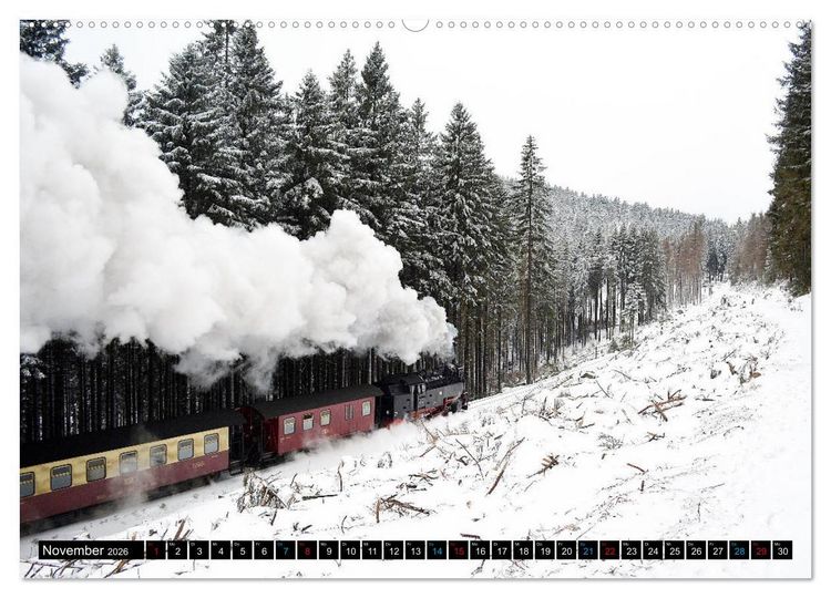 Produktbild: Dampf am Brocken - Die Harzquerbahn (hochwertiger Premium Wandkalender 2026 DIN A2 quer), Kunstdruck in Hochglanz