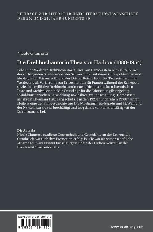 Produktbild: Die Drehbuchautorin Thea von Harbou (1888-1954)