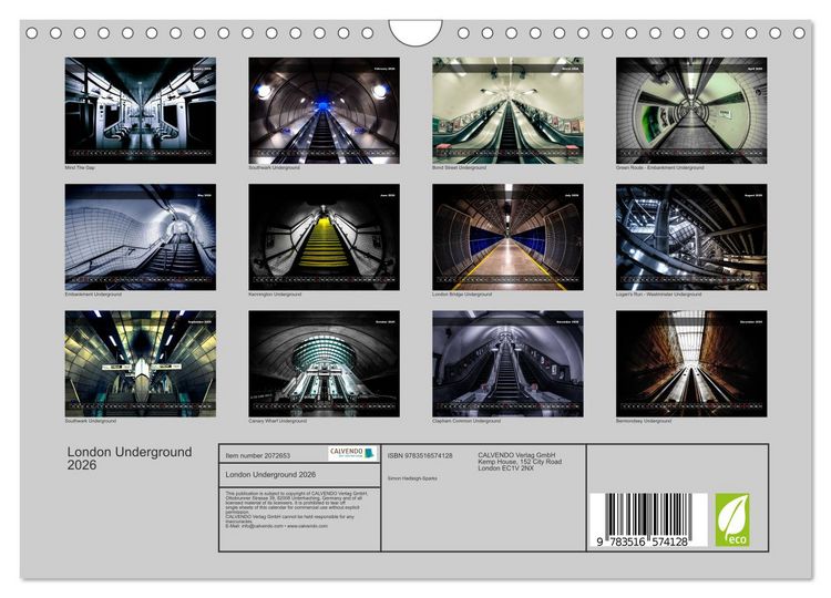 Produktbild: London Underground 2026 (Wall Calendar 2026 DIN A4 landscape), CALVENDO 12 Month Wall Calendar