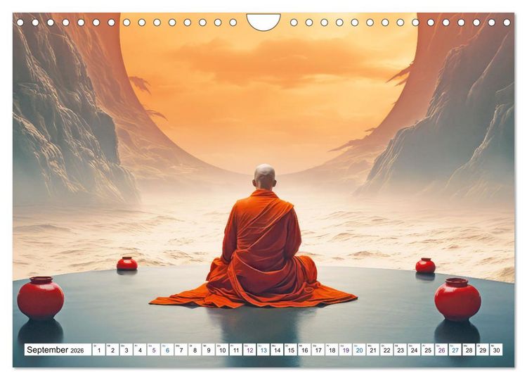 Produktbild: Meditation und weiter Horizont (Wandkalender 2026 DIN A4 quer), CALVENDO Monatskalender