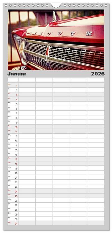 Produktbild: Familienplaner 2026 - US-Muscle-Cars - Plymouth mit 5 Spalten (Wandkalender, 21 x 45 cm) CALVENDO