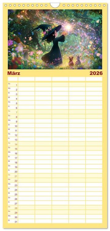 Produktbild: Familienplaner 2026 - Zauber zur Mitternacht mit 5 Spalten (Wandkalender, 21 x 45 cm) CALVENDO