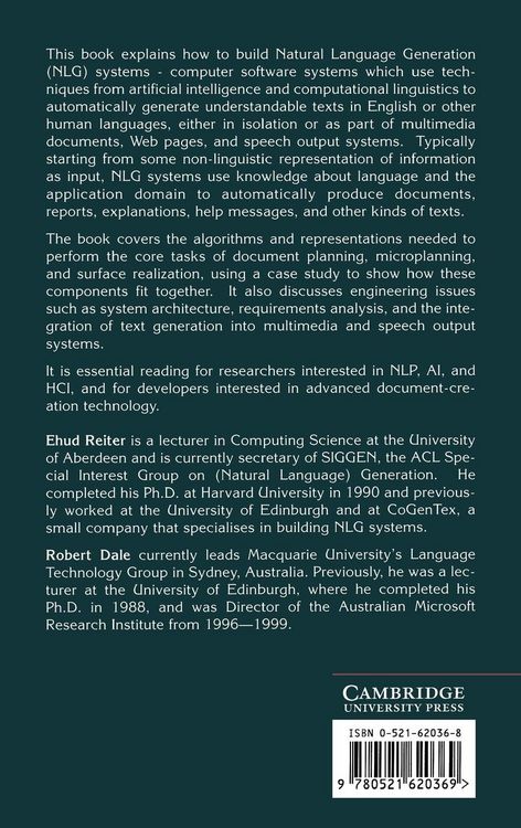 Produktbild: Building Natural Language Generation Systems