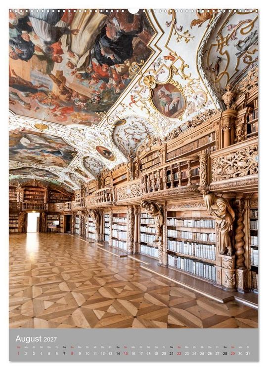 Produktbild: Waldsassen Stiftsbibliothek (Wandkalender 2027 DIN A2 hoch), CALVENDO Monatskalender