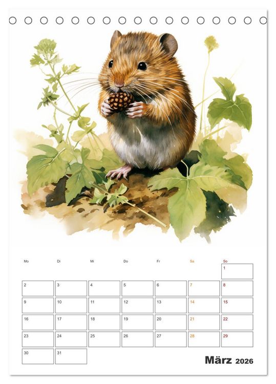 Produktbild: Unsere Tiere des Waldes (Tischkalender 2026 DIN A5 hoch), CALVENDO Monatskalender