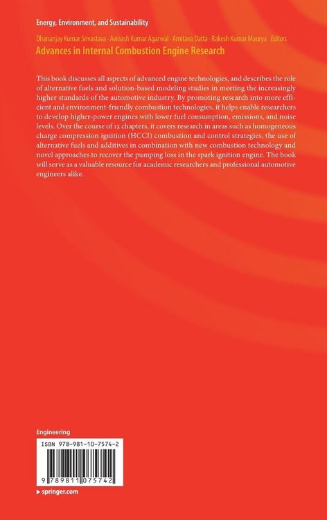Produktbild: Advances in Internal Combustion Engine Research