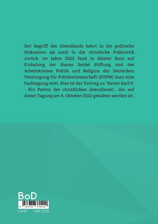 Produktbild: Kaiser Karl V. als Patron des christlichen Abendlands?