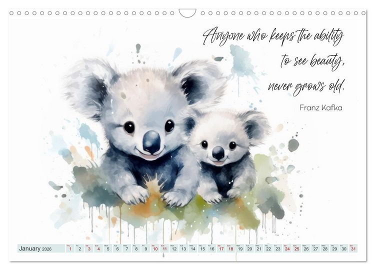 Produktbild: MOTIVATION Sayings with cute animal cubs (Wall Calendar 2026 DIN A3 landscape), CALVENDO 12 Month Wall Calendar