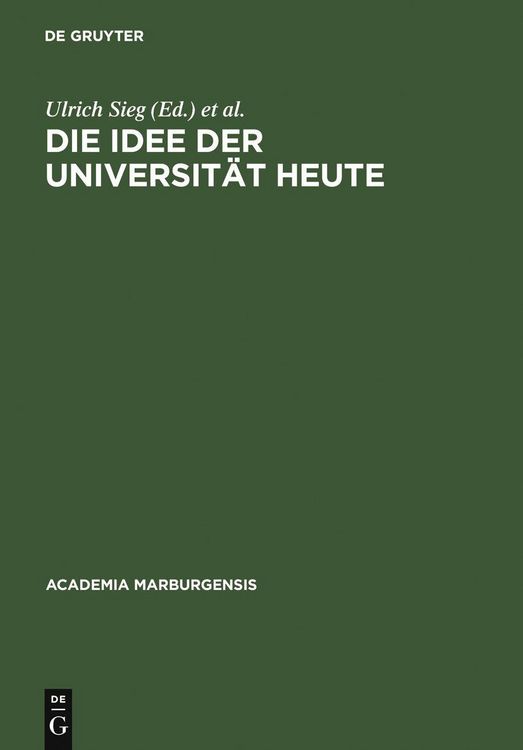 Produktbild: Die Idee der Universit&auml;t heute