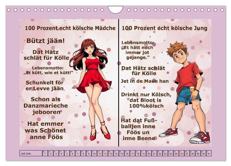 Produktbild: K&ouml;lscher Frohsinn auf K&ouml;lsch (Wandkalender 2026 DIN A4 quer), CALVENDO Monatskalender