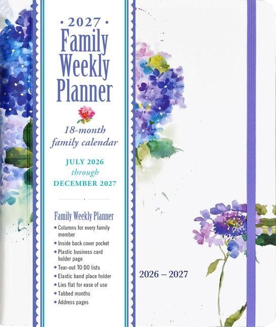 Produktbild: 2027 Hydrangeas Family Weekly Planner (18 Months, July 2026 to Dec 2027)