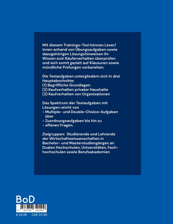 Produktbild: K&auml;uferverhalten - Arbeitsbuch