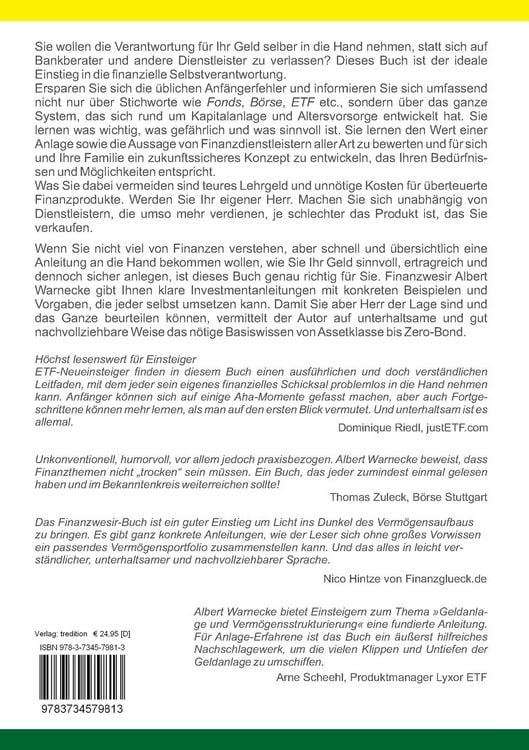 Produktbild: Der Finanzwesir 2.0 - Was Sie über Vermögensaufbau wirklich wissen müssen. Intelligent Geld anlegen und finanzielle Freiheit erlangen mit ETF und Inde
