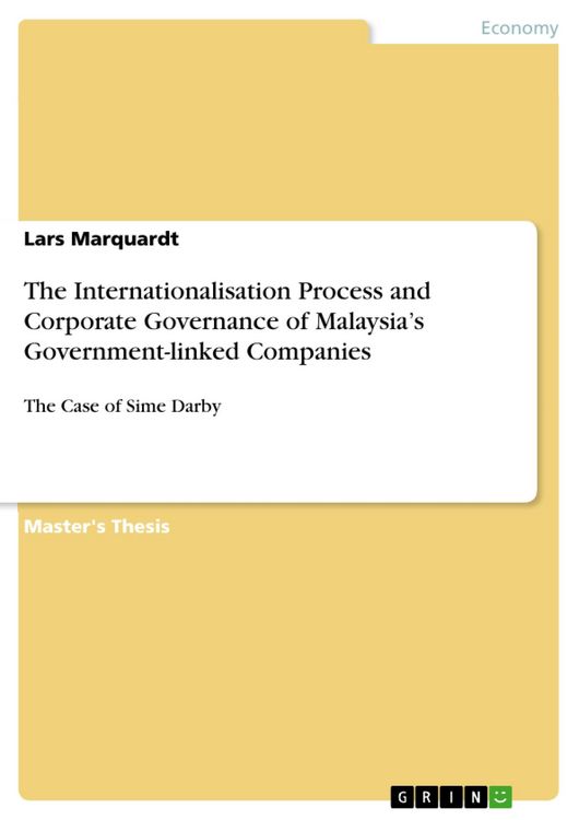 Produktbild: The Internationalisation Process and Corporate Governance of Malaysia's Government-linked Companies