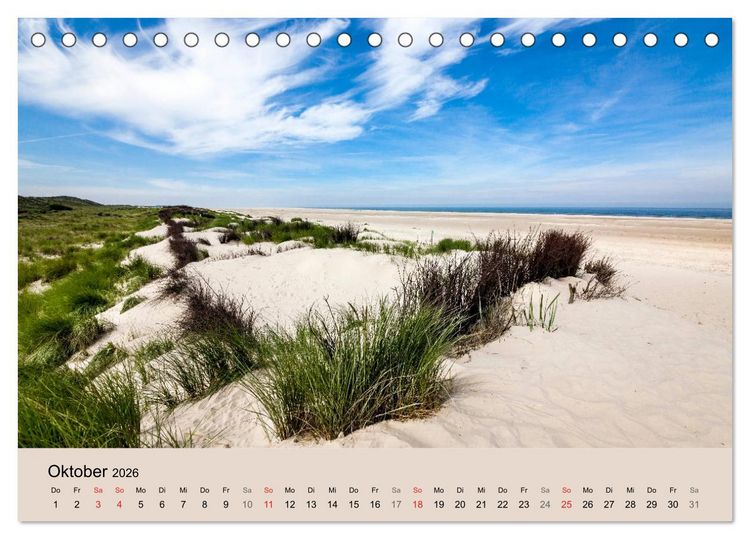 Produktbild: Nordseeinsel Borkum - Inselrausch im Hochseeklima (Tischkalender 2026 DIN A5 quer), CALVENDO Monatskalender