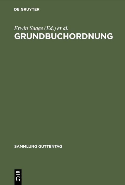 Produktbild: Grundbuchordnung