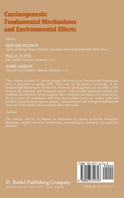 Produktbild: Carcinogenesis: Fundamental Mechanisms and Environmental Effects