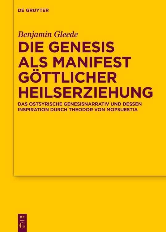 Produktbild: Die Genesis als Manifest g&ouml;ttlicher Heilserziehung