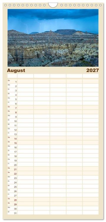 Produktbild: Familienplaner 2027 - Kraftpl&auml;tze der Indianer mit 5 Spalten (Wandkalender, 21 x 45 cm) CALVENDO