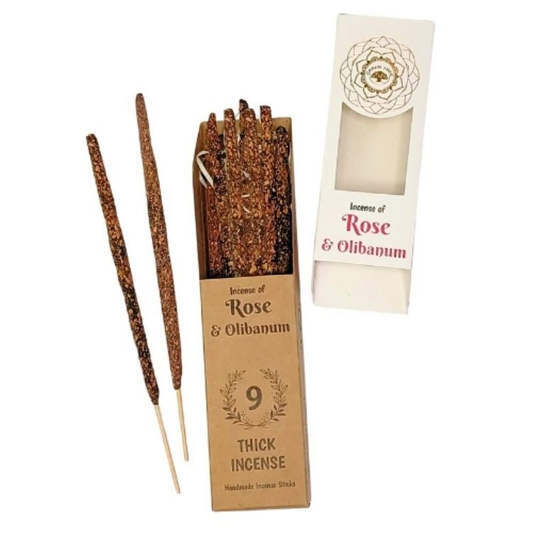Produktbild: R&auml;ucherst&auml;bchen Green Tree Rose & Olibanum Botanical Incense, 9 dicke St&auml;bchen