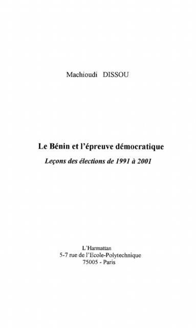 Produktbild: Benin et l'epreuve democratique